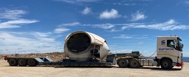 Sarens handled the transport of components for the 24 wind turbines at the Witberg wind farm