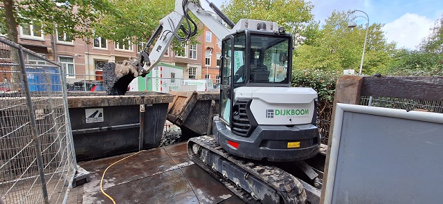 Bobcat excavators remove soil from beneath Amsterdams world famous canal houses