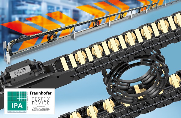 Cutting edge plastic Echain protects cables in cleanrooms