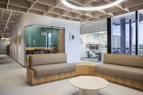 Acoustic zoning and calm materials create low stimulation focus friendly workspacesjpg