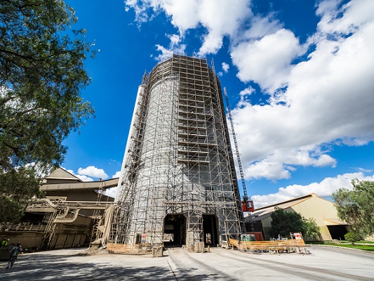 Structural rehabilitation and post tension strengthening of PPC duo cell silo