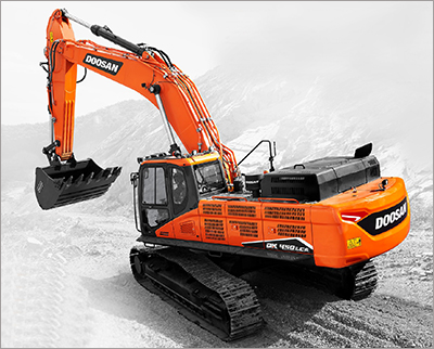 The tip of the excavator